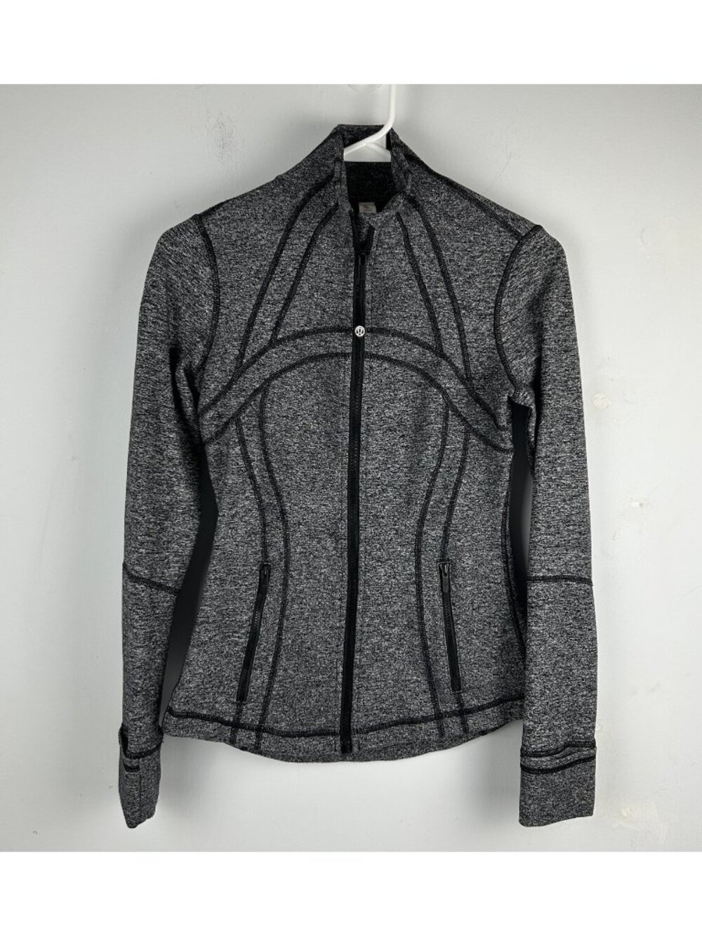 Lululemon Define Jacket Heathered Black White Full Zip Size 4